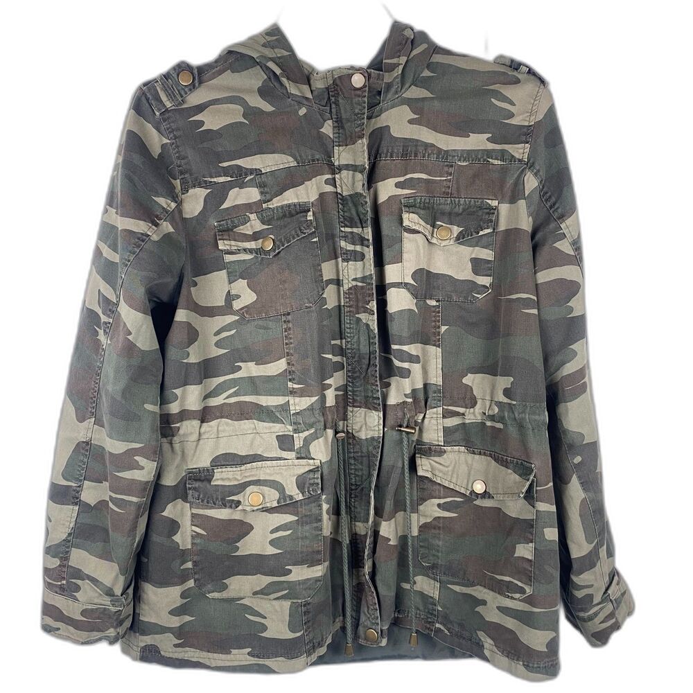 New Look Camo Woman's XL Jacket Zippered Tactical Streetwear Coat Cargo